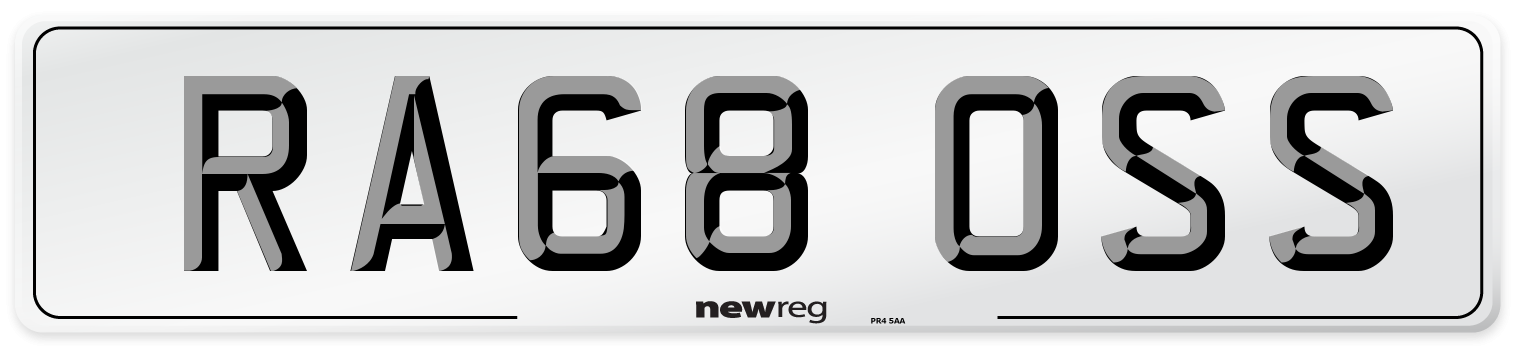 RA68 OSS Number Plate from New Reg